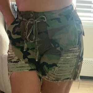 Camo Print Ripped